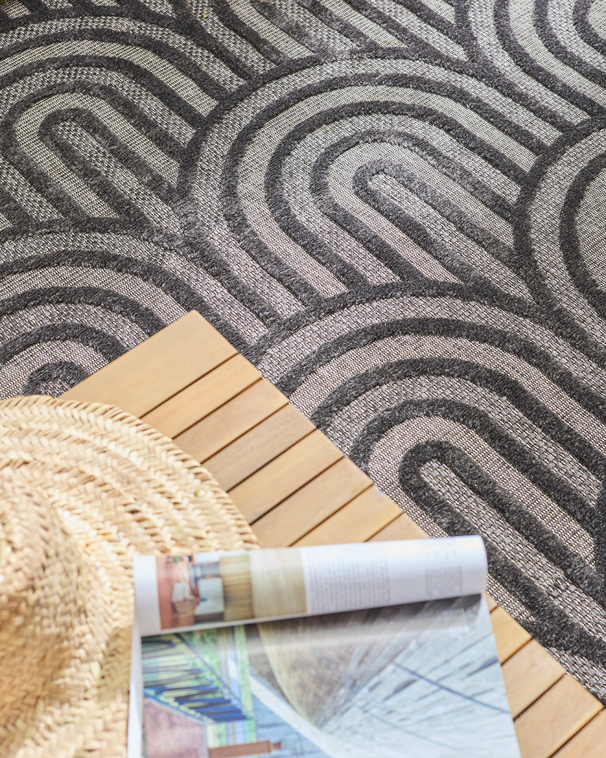 Tapis d'intérieur et extérieur SANTORINI 985 NOIR : SAN985NOI Nazar rugs