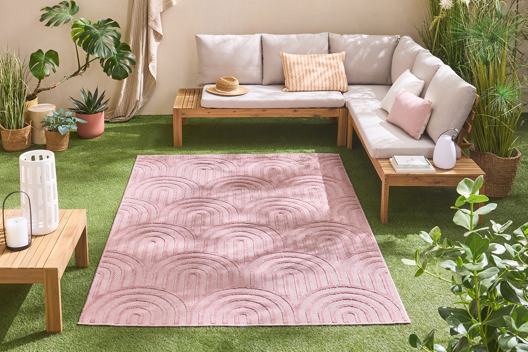 Tapis d'intérieur et extérieur SANTORINI 985 ROSE : SAN985ROS Nazar rugs