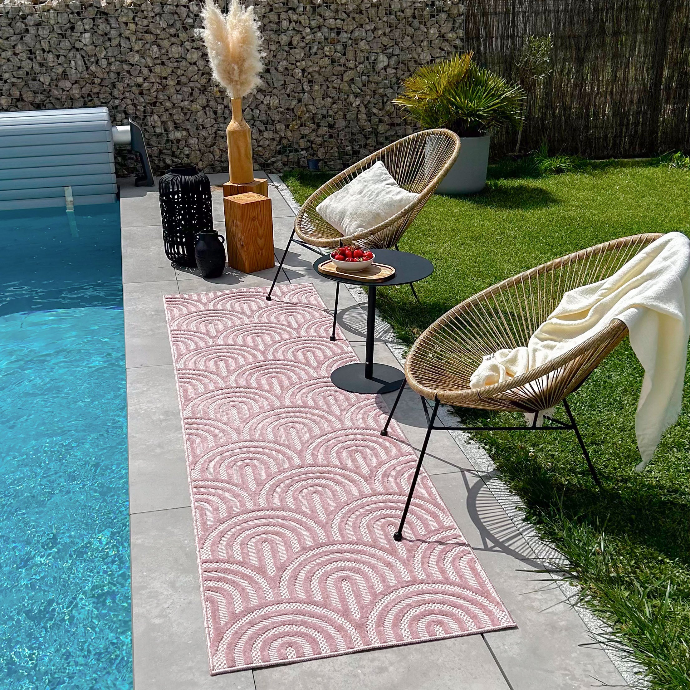 Tapis d'intérieur et extérieur SANTORINI 985 ROSE : SAN985ROS Nazar rugs