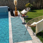 Tapis d'intérieur et extérieur SANTORINI 985 TURQUOISE : SAN985TUR Nazar rugs