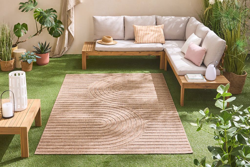 Tapis d'intérieur et extérieur SANTORINI 986 BEIGE : SAN986BEI Nazar rugs