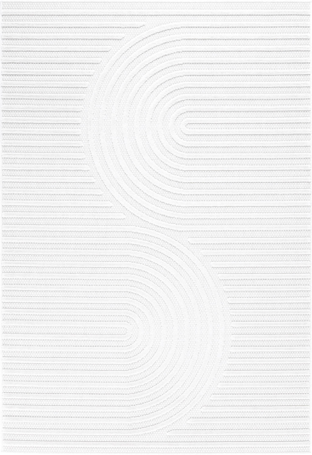 Tapis d'intérieur et extérieur motifs arcs symétriques Blanc : SAN986BLA Nazar rugs