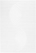 Tapis d'intérieur et extérieur motifs arcs symétriques Blanc : SAN986BLA Nazar rugs