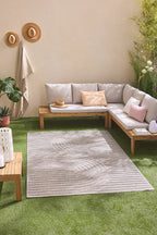 Tapis d'intérieur et extérieur motifs arcs symétriques SANTORINI 986 GRIS : SAN986GRI Nazar rugs