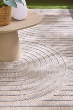 Tapis d'intérieur et extérieur motifs arcs symétriques SANTORINI 986 GRIS : SAN986GRI Nazar rugs