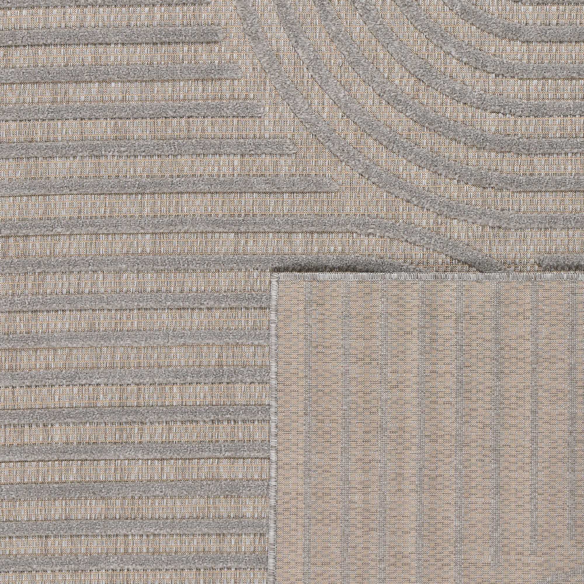 Tapis d'intérieur et extérieur motifs arcs symétriques SANTORINI 986 GRIS : SAN986GRI Nazar rugs
