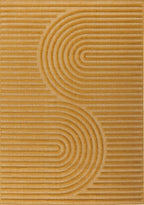 Tapis d'intérieur et extérieur motifs arcs symétriques SANTORINI 986 JAUNE : SAN986JAU Nazar rugs