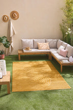 Tapis d'intérieur et extérieur motifs arcs symétriques SANTORINI 986 JAUNE : SAN986JAU Nazar rugs