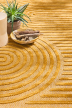 Tapis d'intérieur et extérieur motifs arcs symétriques SANTORINI 986 JAUNE : SAN986JAU Nazar rugs