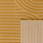 Tapis d'intérieur et extérieur motifs arcs symétriques SANTORINI 986 JAUNE : SAN986JAU Nazar rugs