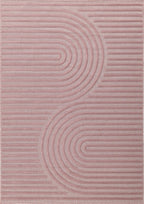 Tapis d'intérieur et extérieur motifs arcs symétriques SANTORINI 986 ROSE : SAN986ROS Nazar rugs