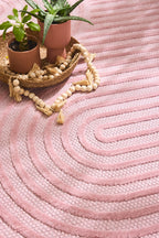 Tapis d'intérieur et extérieur motifs arcs symétriques SANTORINI 986 ROSE : SAN986ROS Nazar rugs