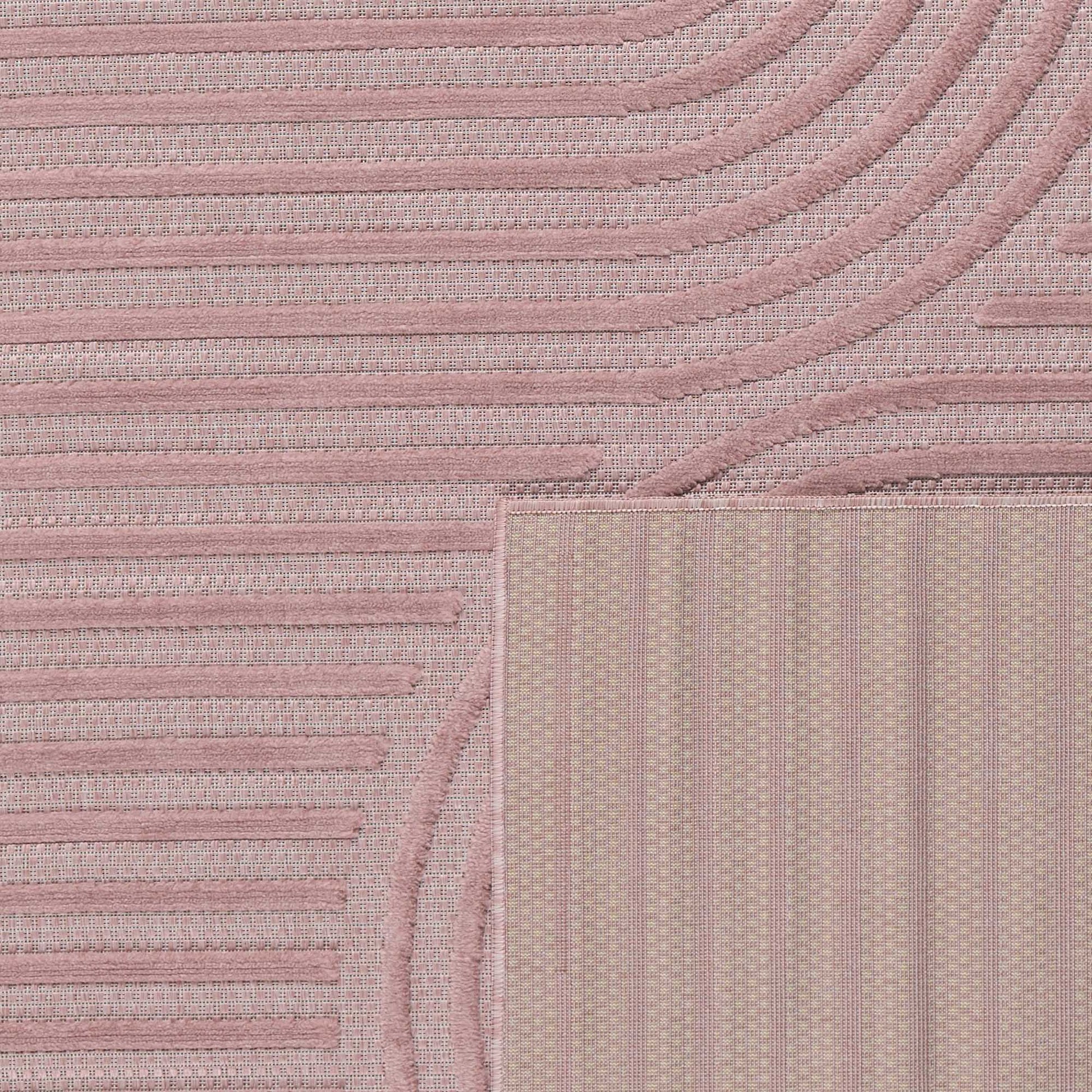 Tapis d'intérieur et extérieur motifs arcs symétriques SANTORINI 986 ROSE : SAN986ROS Nazar rugs