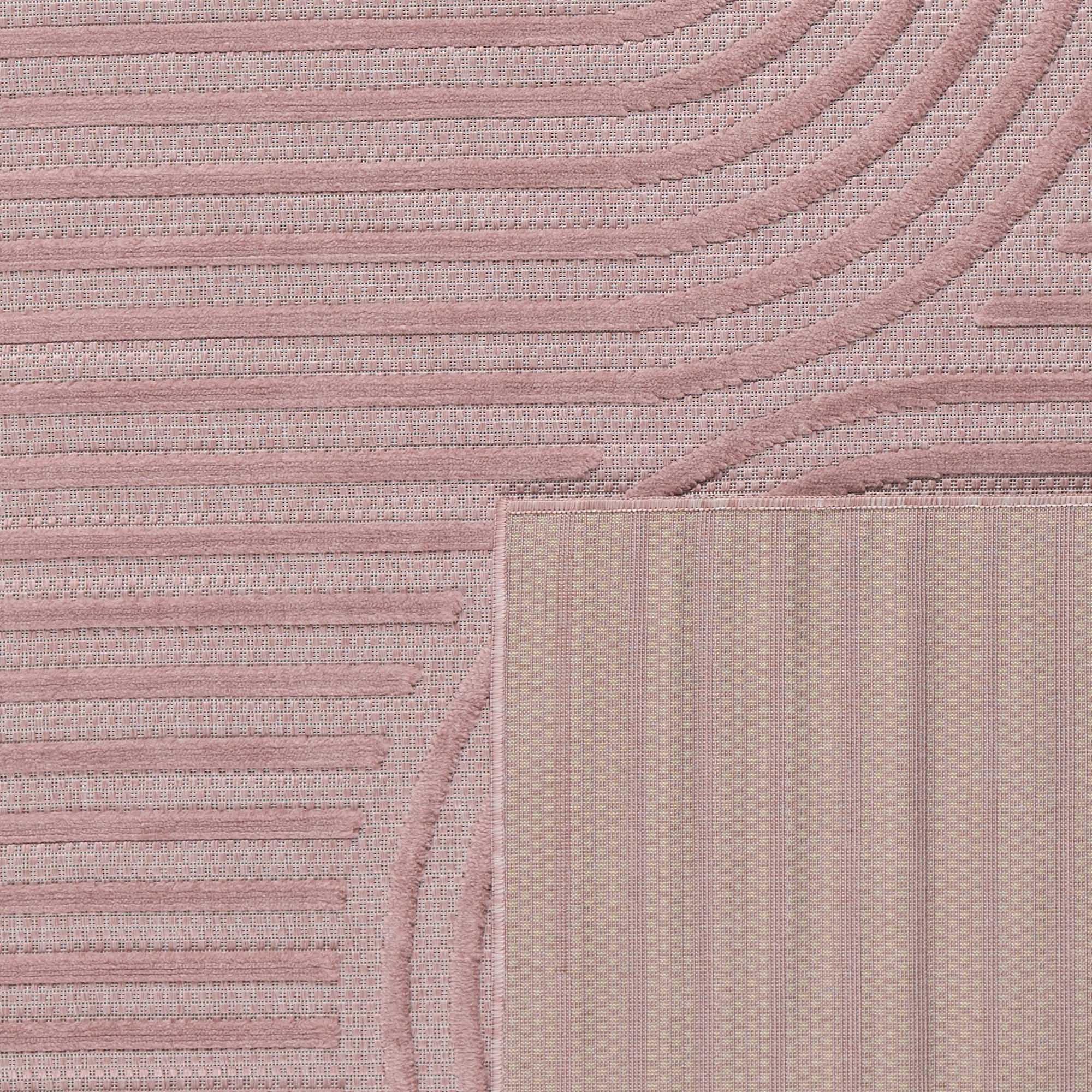 Tapis d'intérieur et extérieur motifs arcs symétriques SANTORINI 986 ROSE : SAN986ROS Nazar rugs
