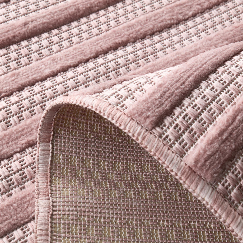 Tapis d'intérieur et extérieur motifs arcs symétriques SANTORINI 986 ROSE : SAN986ROS Nazar rugs