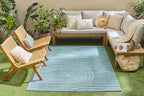 Tapis d'intérieur et extérieur motifs arcs symétriques SANTORINI 986 TURQUOISE : SAN986TUR Nazar rugs
