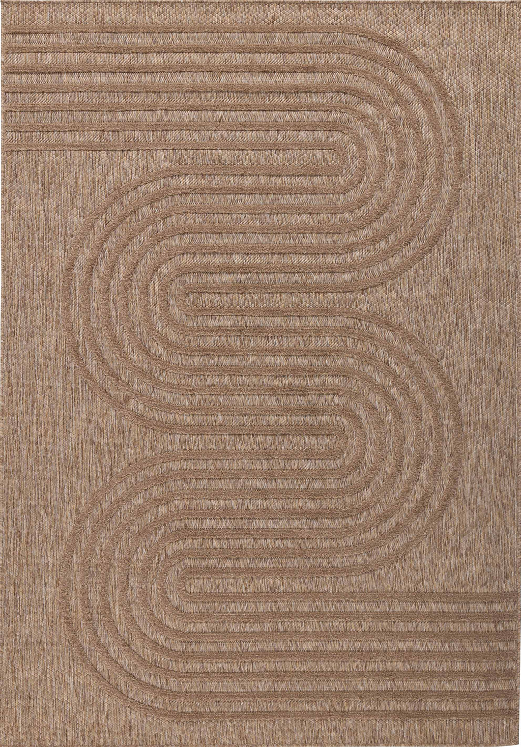 Tapis intérieur et extérieur motifs de vagues SANTORINI Beige : SAN987BEI Nazar rugs