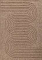Tapis intérieur et extérieur motifs de vagues SANTORINI Beige : SAN987BEI Nazar rugs