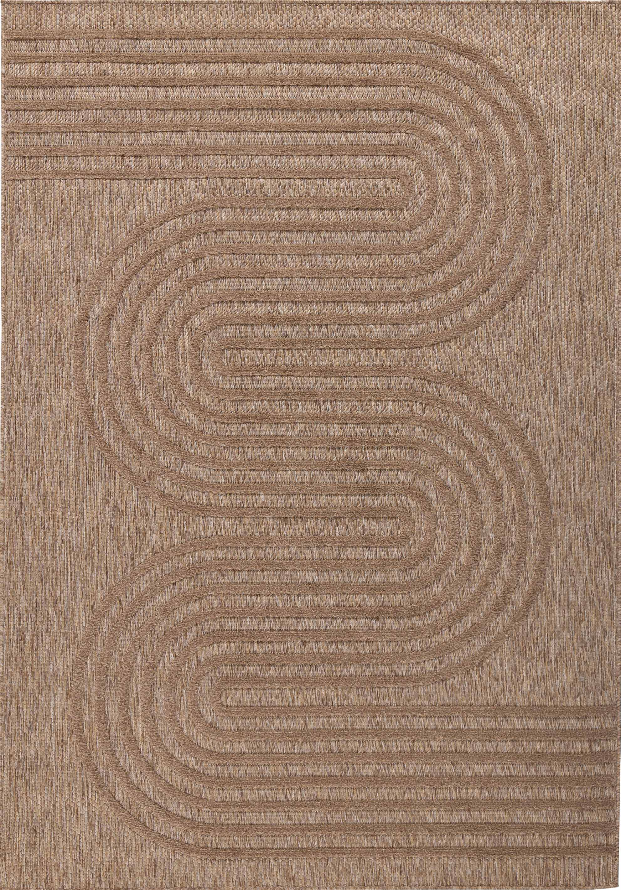 Tapis intérieur et extérieur motifs de vagues SANTORINI Beige : SAN987BEI Nazar rugs