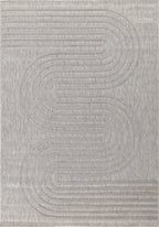 Tapis intérieur et extérieur motifs de vagues SANTORINI Gris : SAN987GRI Nazar rugs