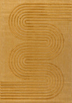 Tapis intérieur et extérieur motifs de vagues SANTORINI Jaune : SAN987JAU Nazar rugs