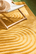 Tapis intérieur et extérieur motifs de vagues SANTORINI Jaune : SAN987JAU Nazar rugs