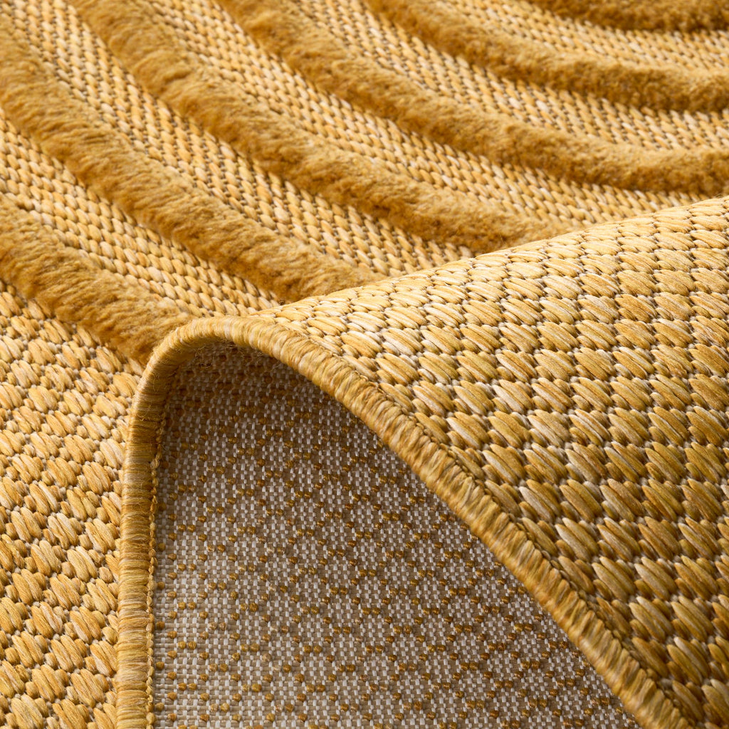 Tapis intérieur et extérieur motifs de vagues SANTORINI Jaune : SAN987JAU Nazar rugs