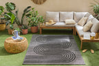 Tapis intérieur et extérieur motifs de vagues SANTORINI Noir : SAN987NOI Nazar rugs
