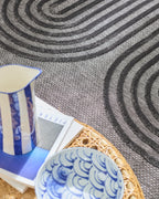Tapis intérieur et extérieur motifs de vagues SANTORINI Noir : SAN987NOI Nazar rugs