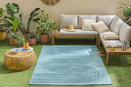 Tapis intérieur et extérieur motifs de vagues SANTORINI Turquoise : SAN987TUR Nazar rugs