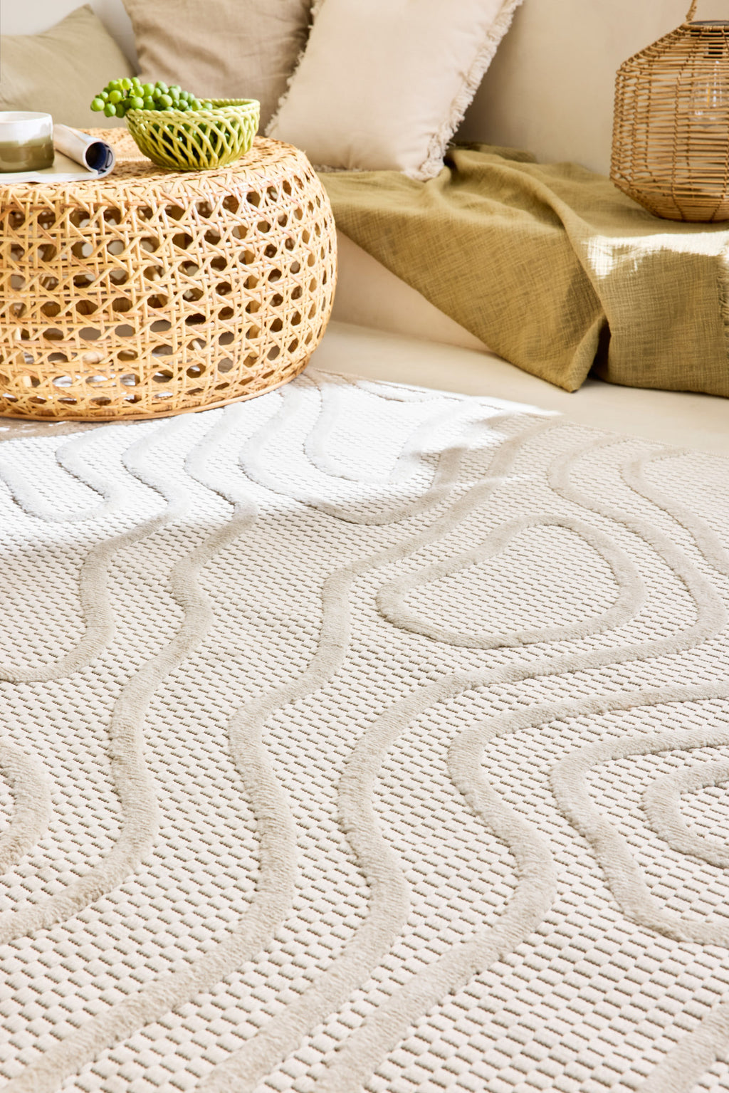 Tapis abstrait Blanc : SAN988BLA Nazar rugs