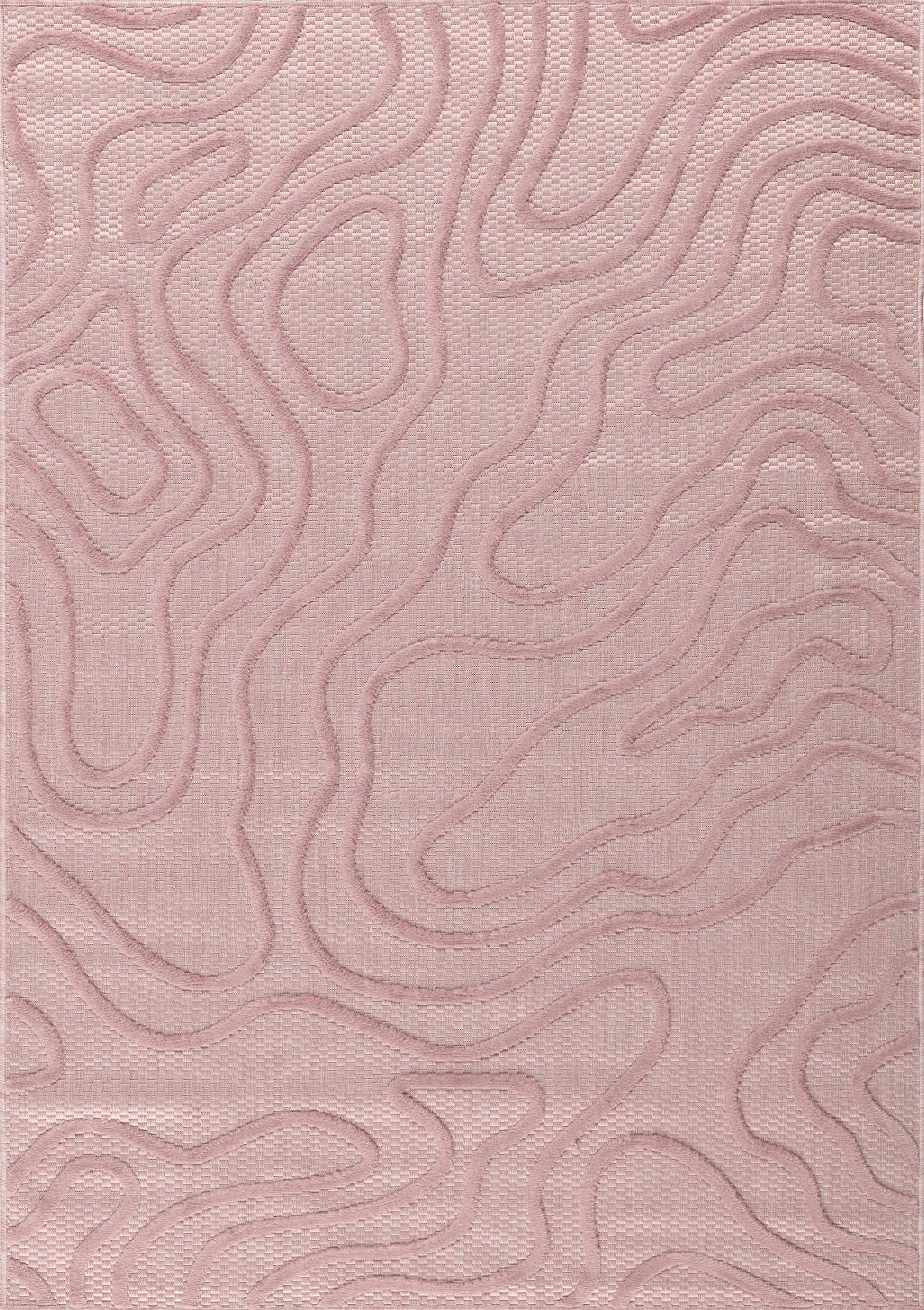 Tapis d'intérieur et extérieur au motif abstrait Santorini Rose : SAN988ROS Nazar rugs
