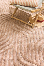 Tapis d'intérieur et extérieur motif graphique Santorini Beige : SAN989BEI Nazar rugs