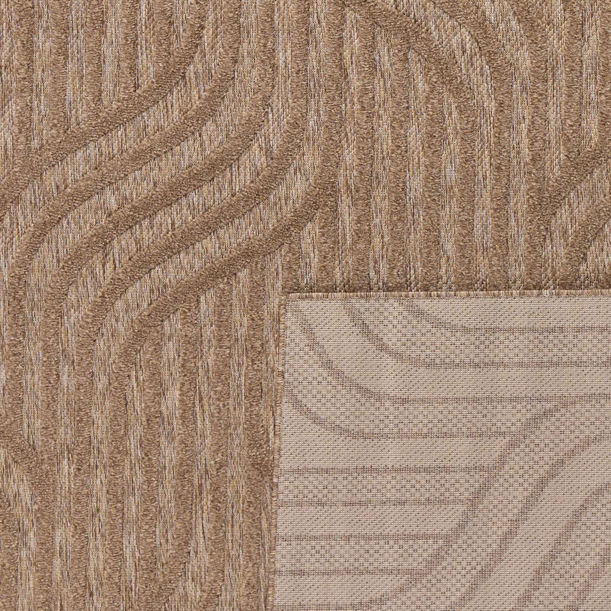 Tapis d'intérieur et extérieur motif graphique Santorini Beige : SAN989BEI Nazar rugs