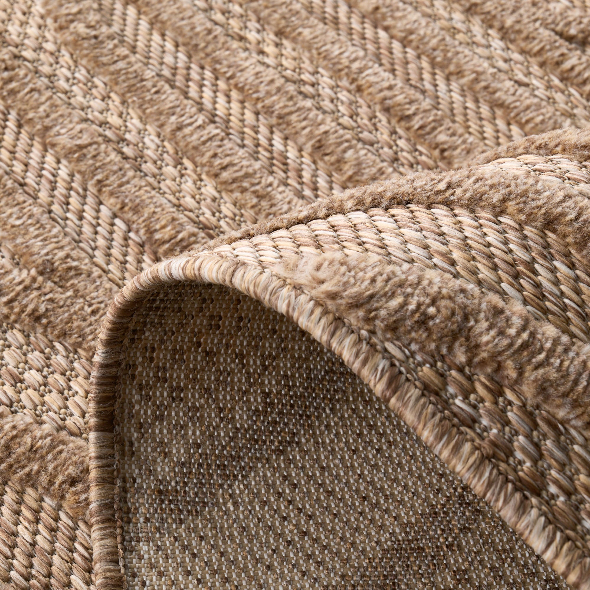 Tapis d'intérieur et extérieur motif graphique Santorini Beige : SAN989BEI Nazar rugs