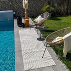 Tapis d'intérieur et extérieur motif graphique Santorini Blanc : SAN989BLA Nazar rugs