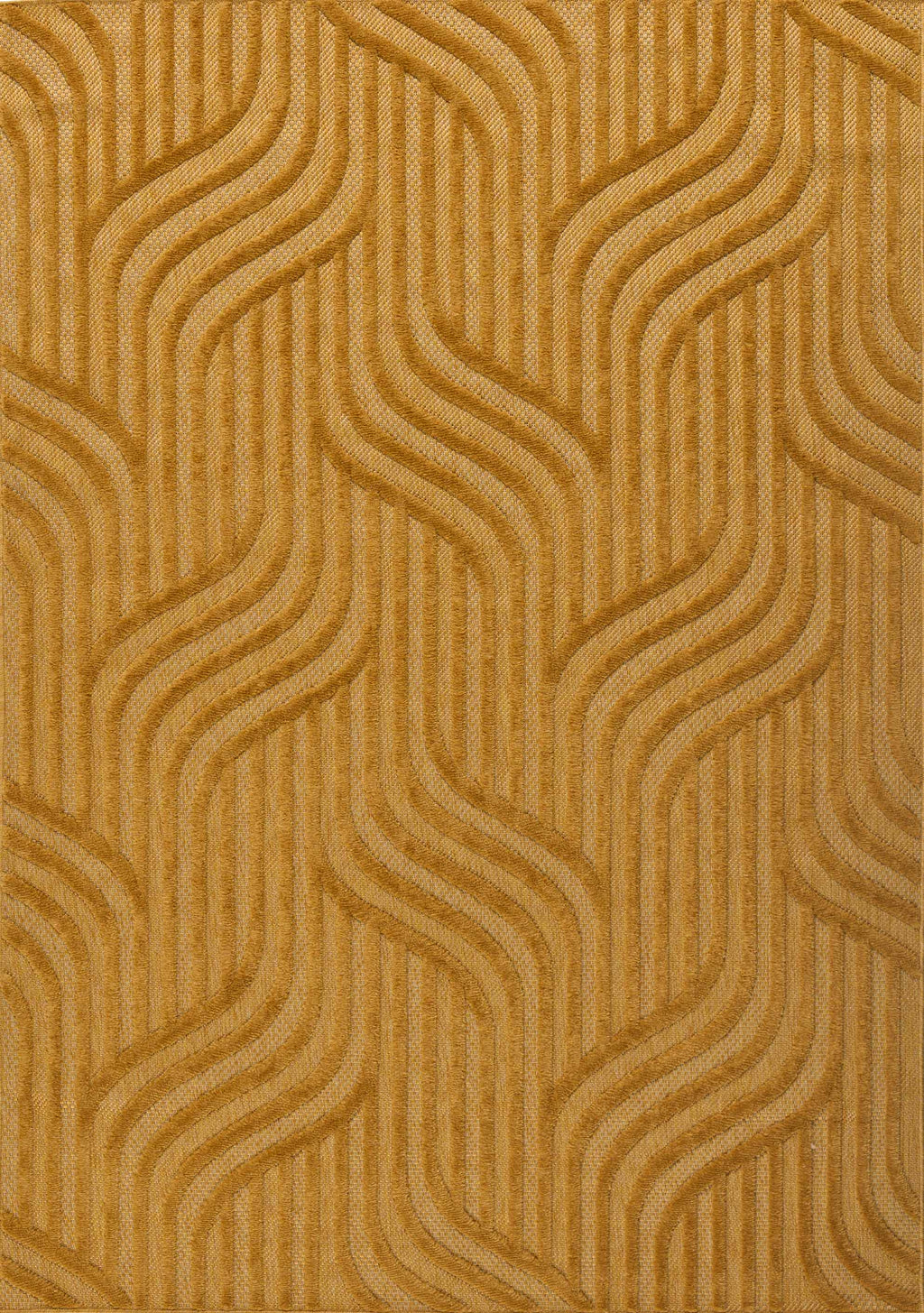 Tapis d'intérieur et extérieur motif graphique Santorini Jaune : SAN989JAU Nazar rugs