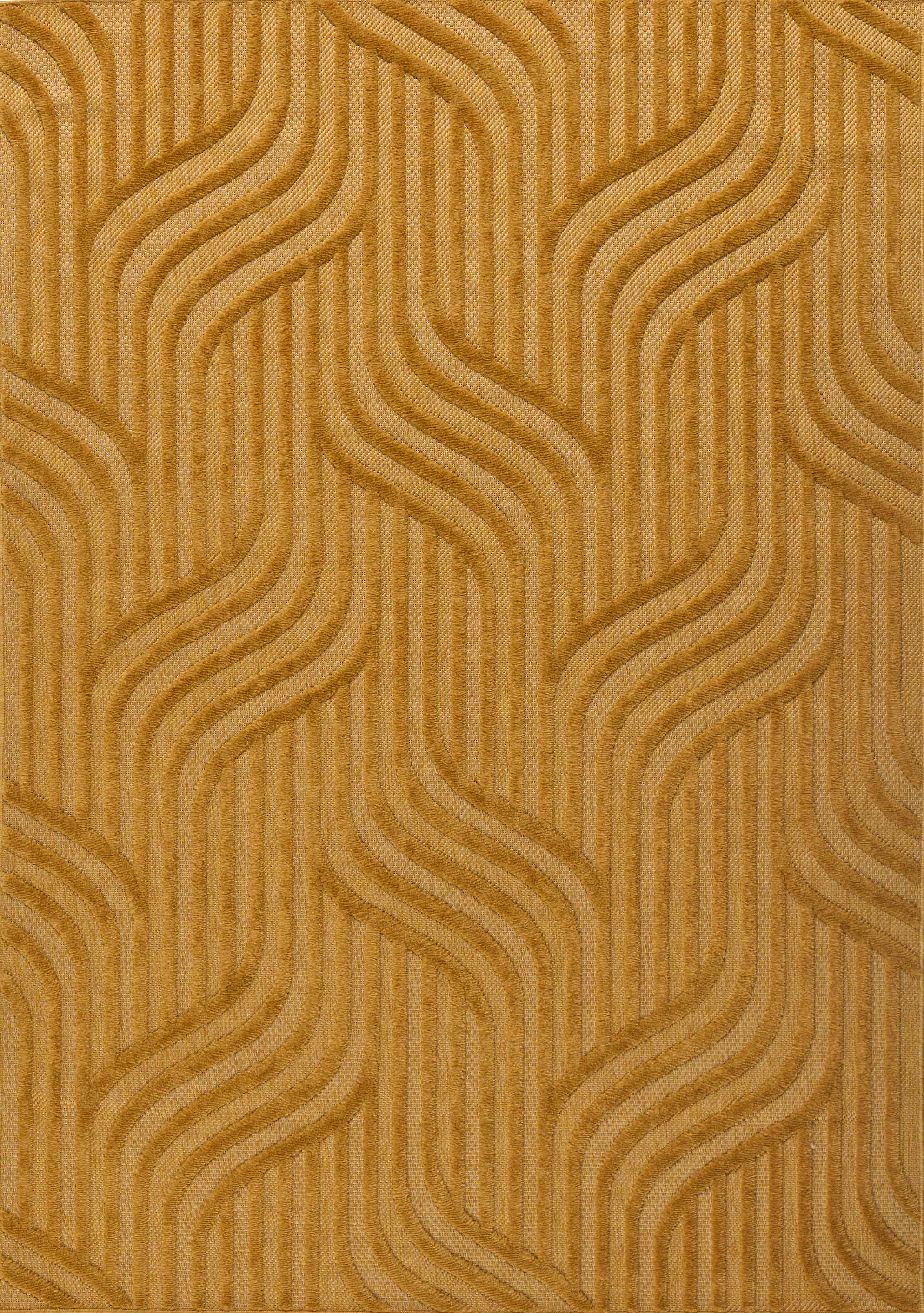 Tapis d'intérieur et extérieur motif graphique Santorini Jaune : SAN989JAU Nazar rugs