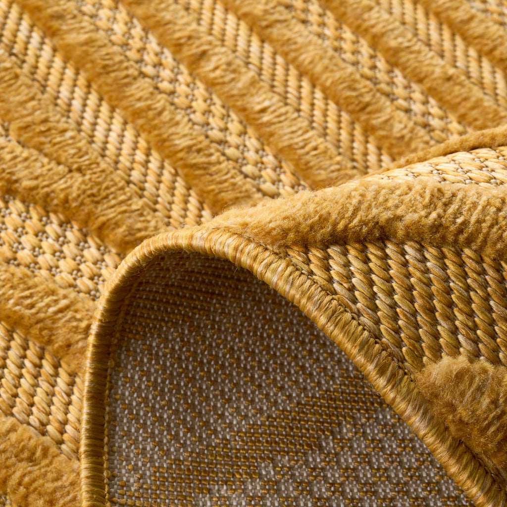 Tapis d'intérieur et extérieur motif graphique Santorini Jaune : SAN989JAU Nazar rugs