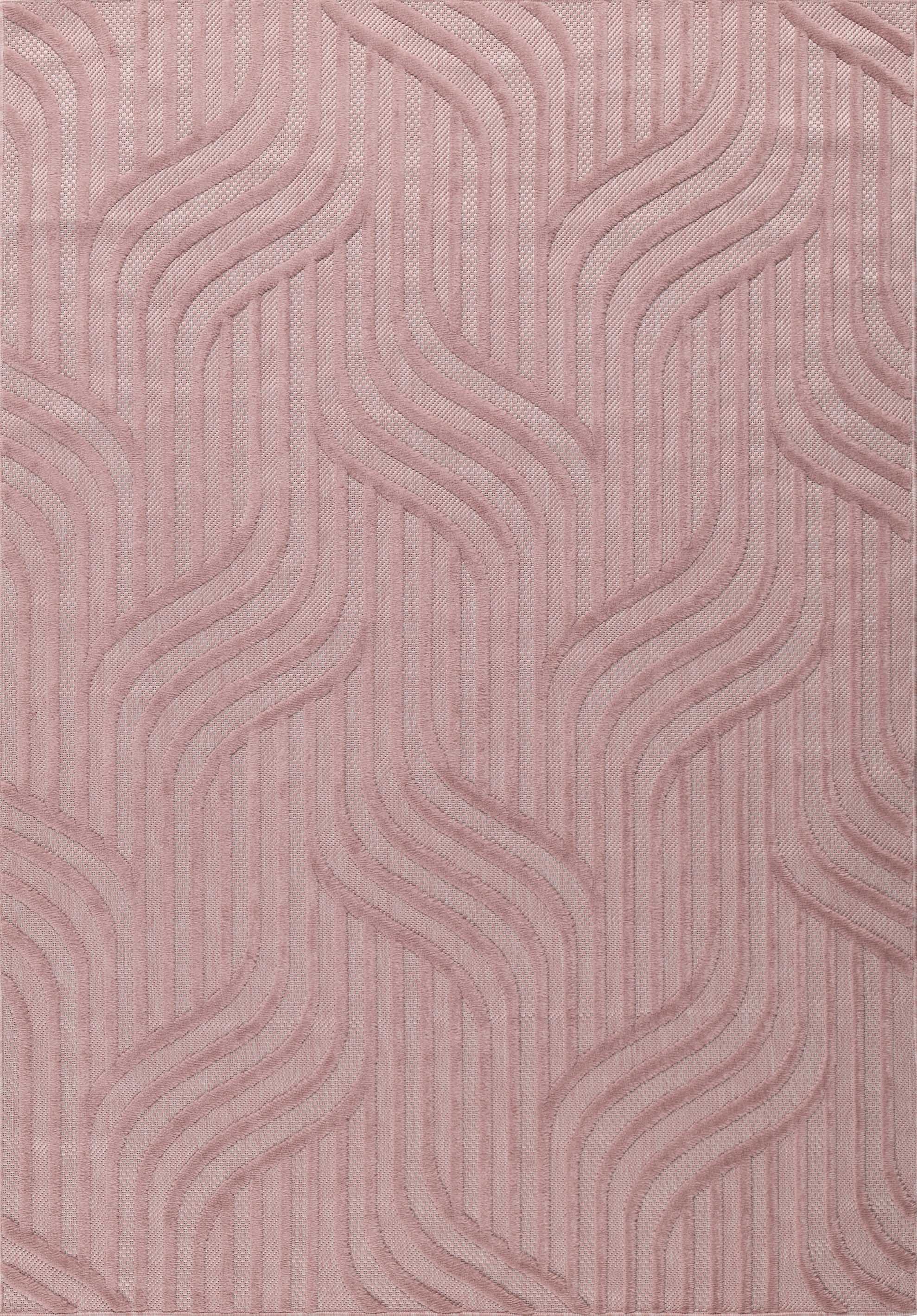 Tapis d'intérieur et extérieur motif graphique Santorini Rose : SAN989ROS Nazar rugs