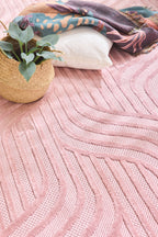 Tapis d'intérieur et extérieur motif graphique Santorini Rose : SAN989ROS Nazar rugs