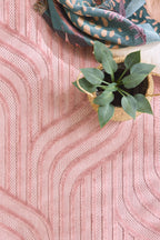 Tapis d'intérieur et extérieur motif graphique Santorini Rose : SAN989ROS Nazar rugs