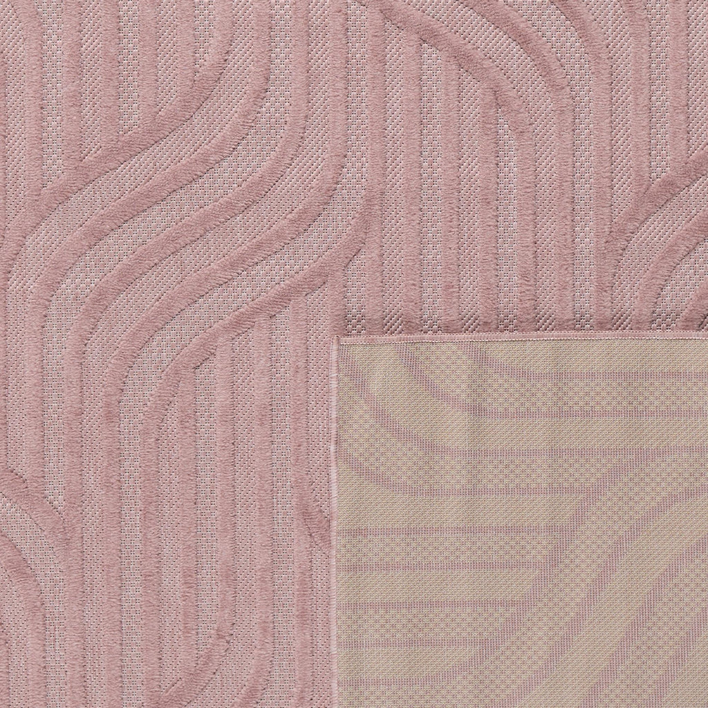 Tapis d'intérieur et extérieur motif graphique Santorini Rose : SAN989ROS Nazar rugs