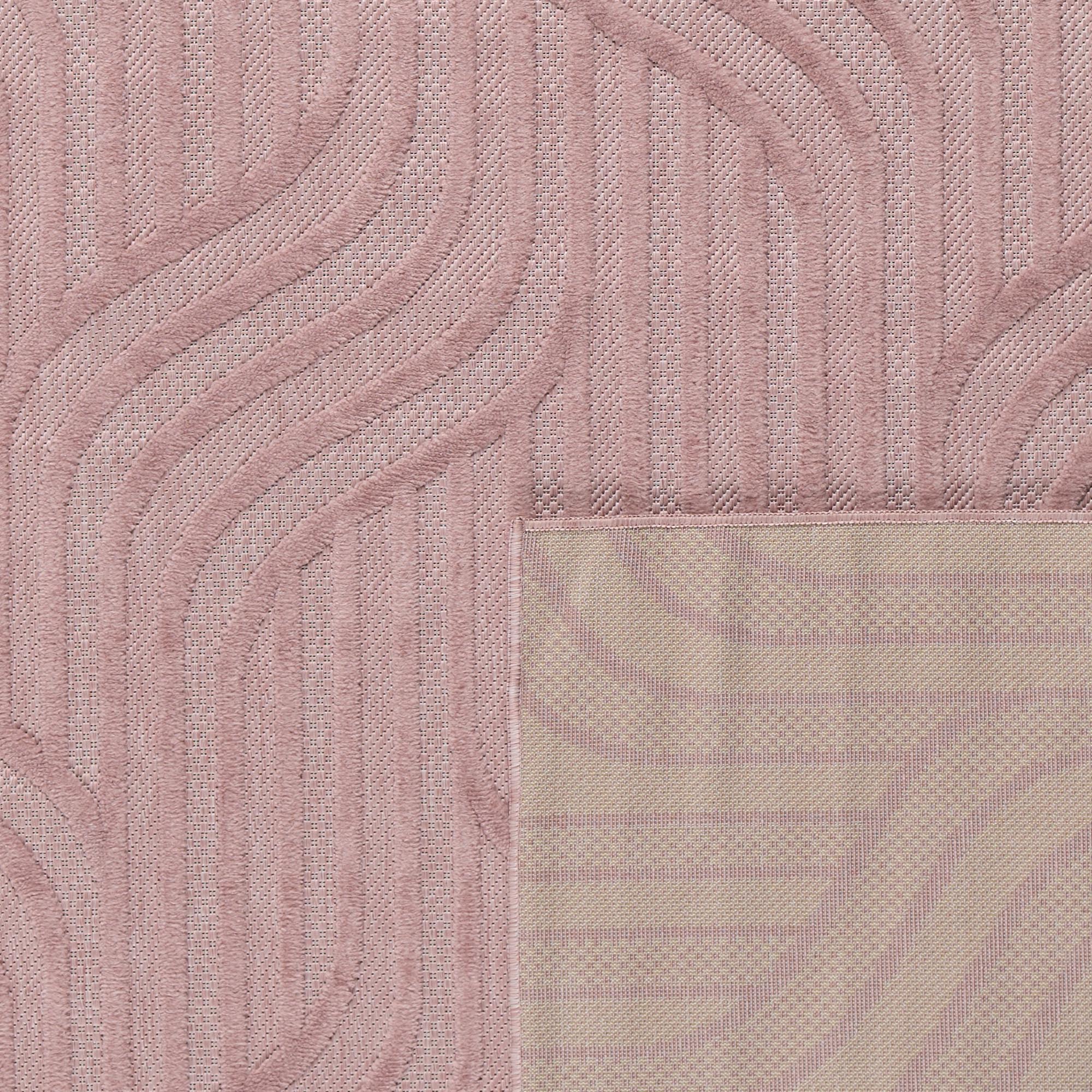 Tapis d'intérieur et extérieur motif graphique Santorini Rose : SAN989ROS Nazar rugs