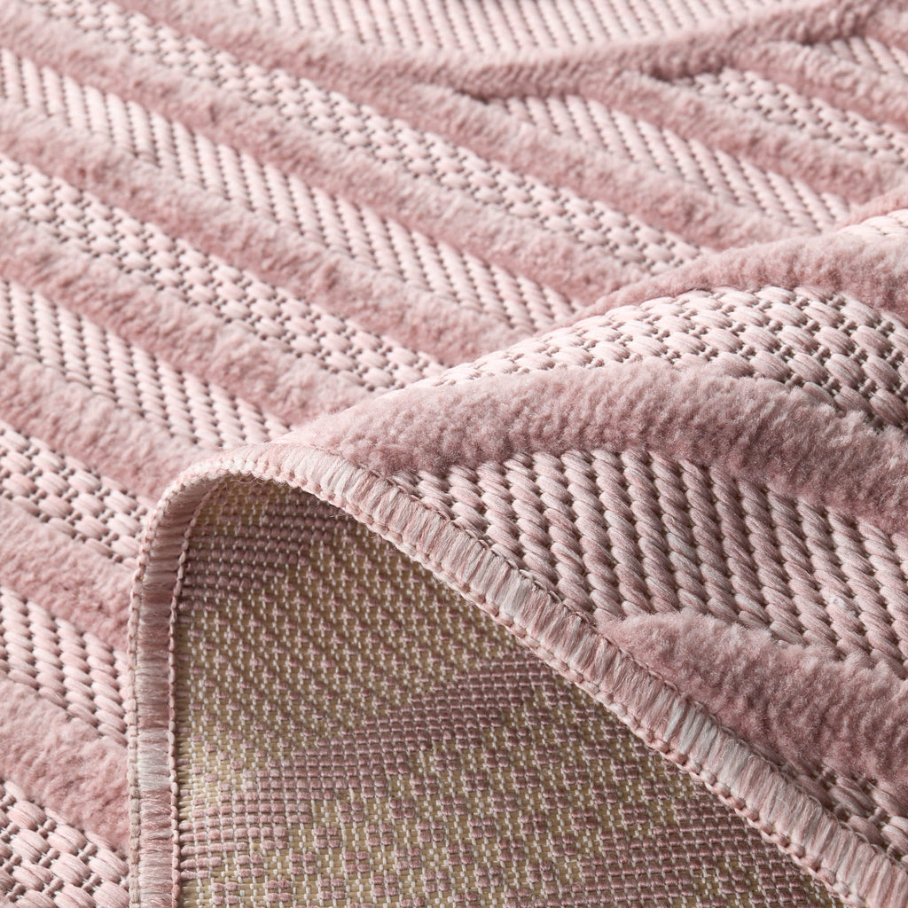 Tapis d'intérieur et extérieur motif graphique Santorini Rose : SAN989ROS Nazar rugs