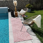 Tapis d'intérieur et extérieur motif graphique Santorini Rose : SAN989ROS Nazar rugs