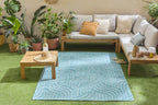 Tapis d'intérieur et extérieur motif graphique Santorini Turquoise : SAN989TUR Nazar rugs