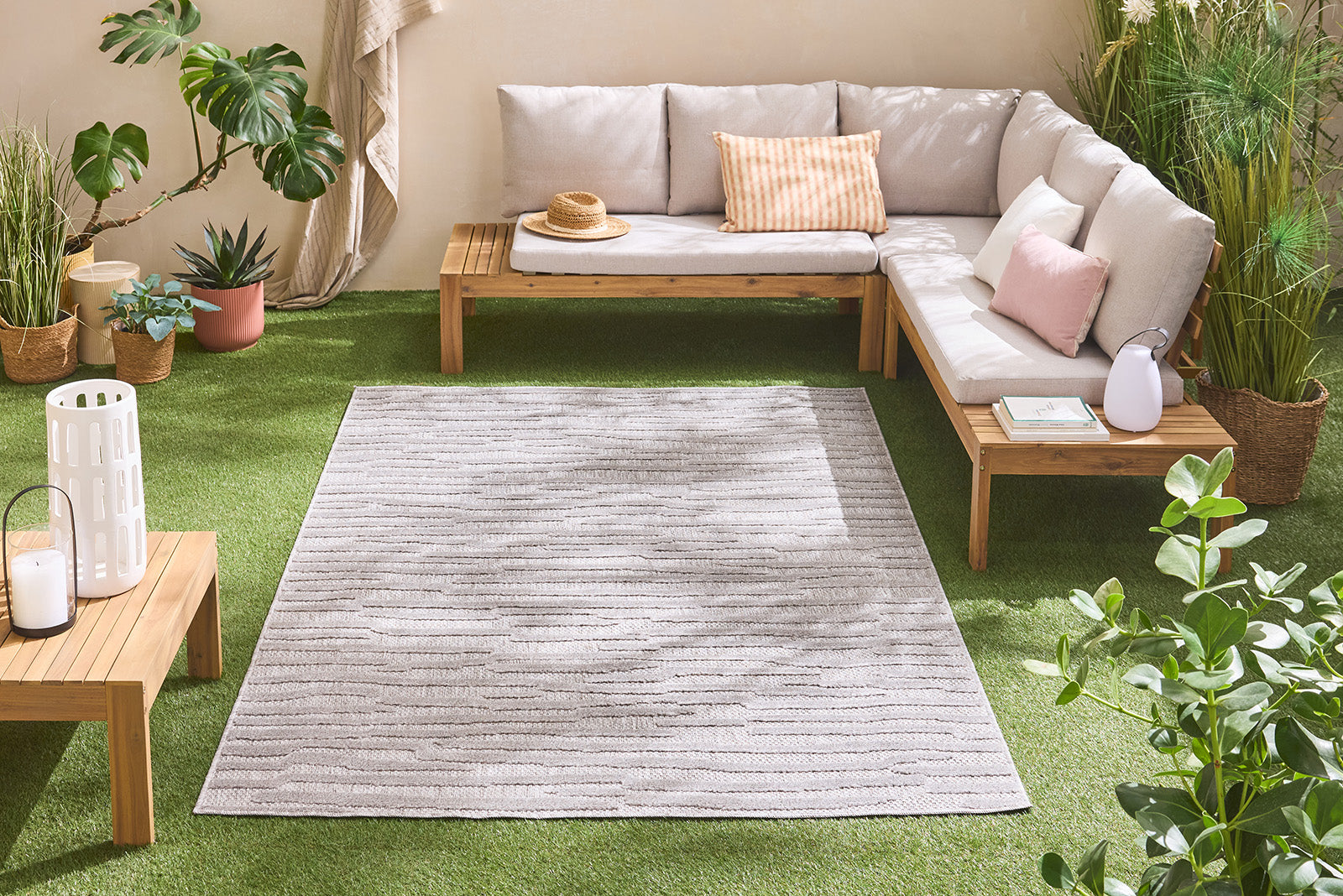 Tapis d'intérieur et d'extérieur à motifs Gris : SAN990GRI Nazar rugs