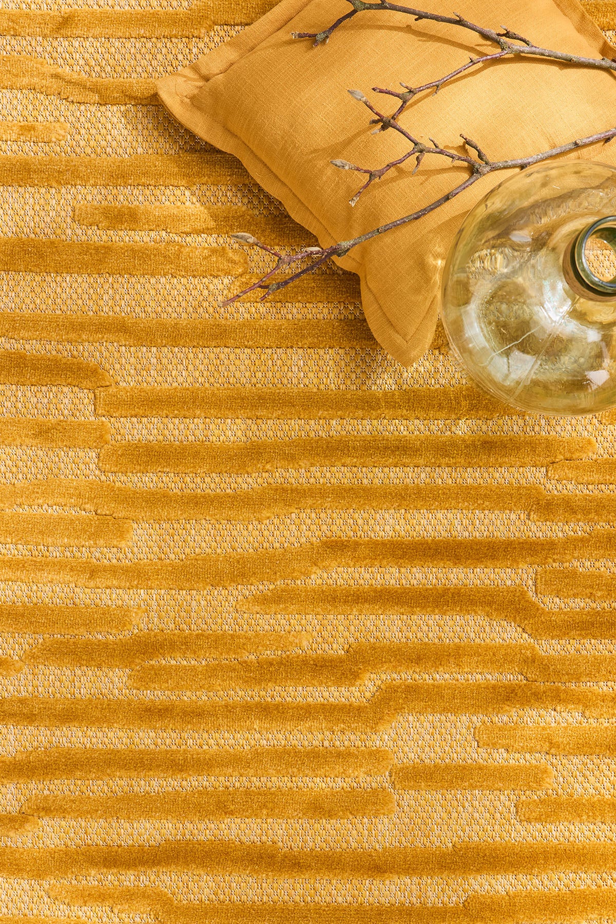 Tapis d'intérieur et d'extérieur à motifs Jaune : SAN990JAU Nazar rugs