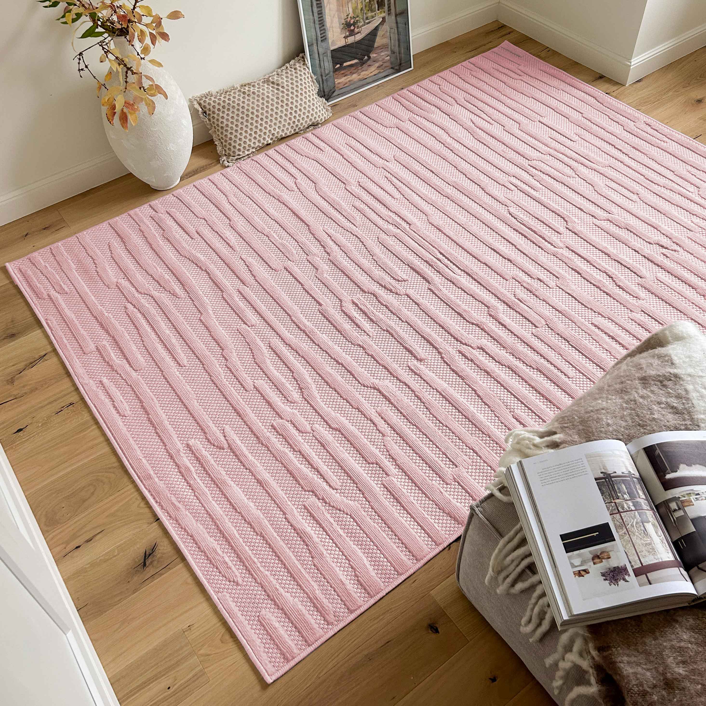 Tapis d'intérieur et d'extérieur à motifs Rose : SAN990ROS Nazar rugs